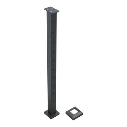 Wire balustrade intermediate post - Protexture Black - base cover removed