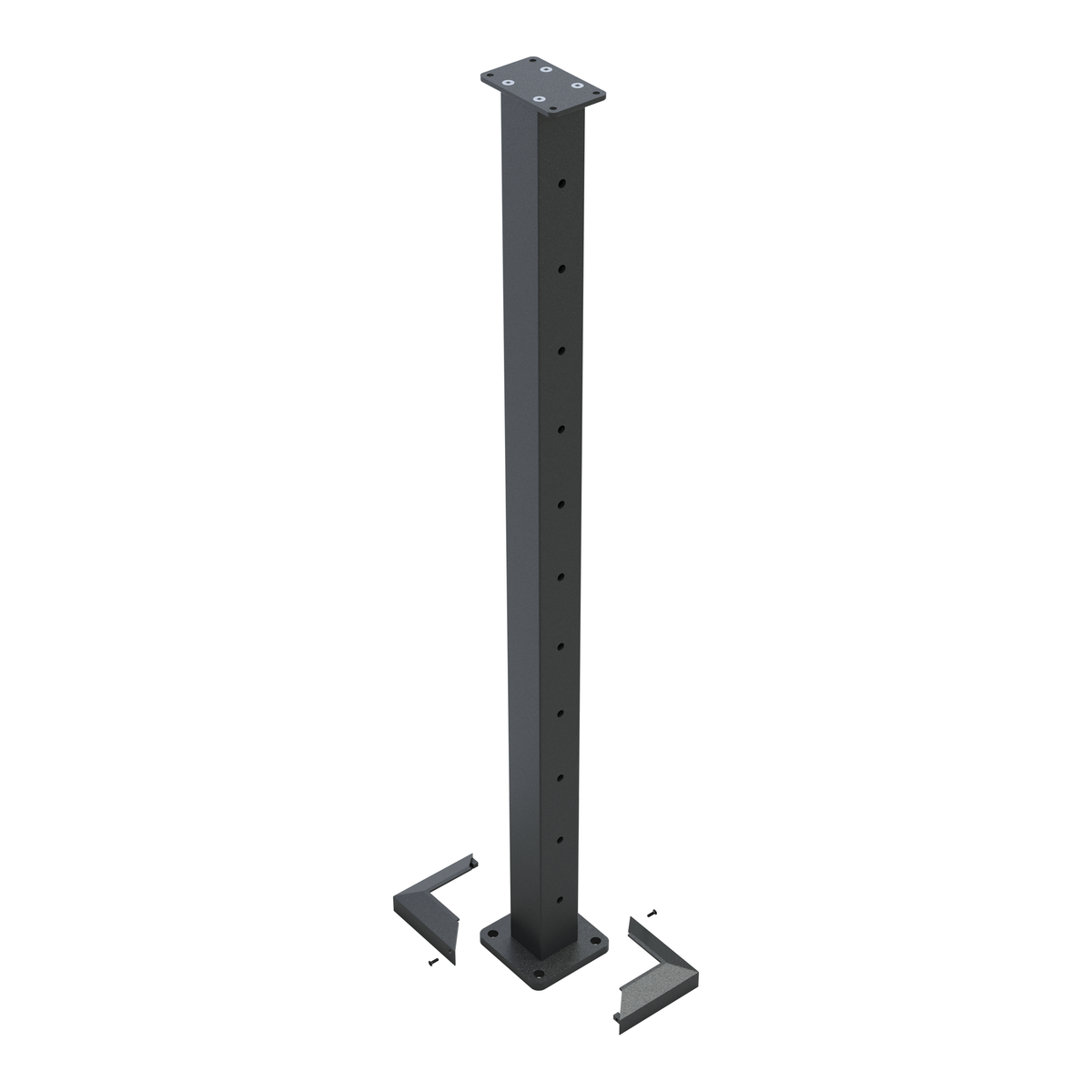 Wire balustrade intermediate post - Protexture Black - base cover exploded
