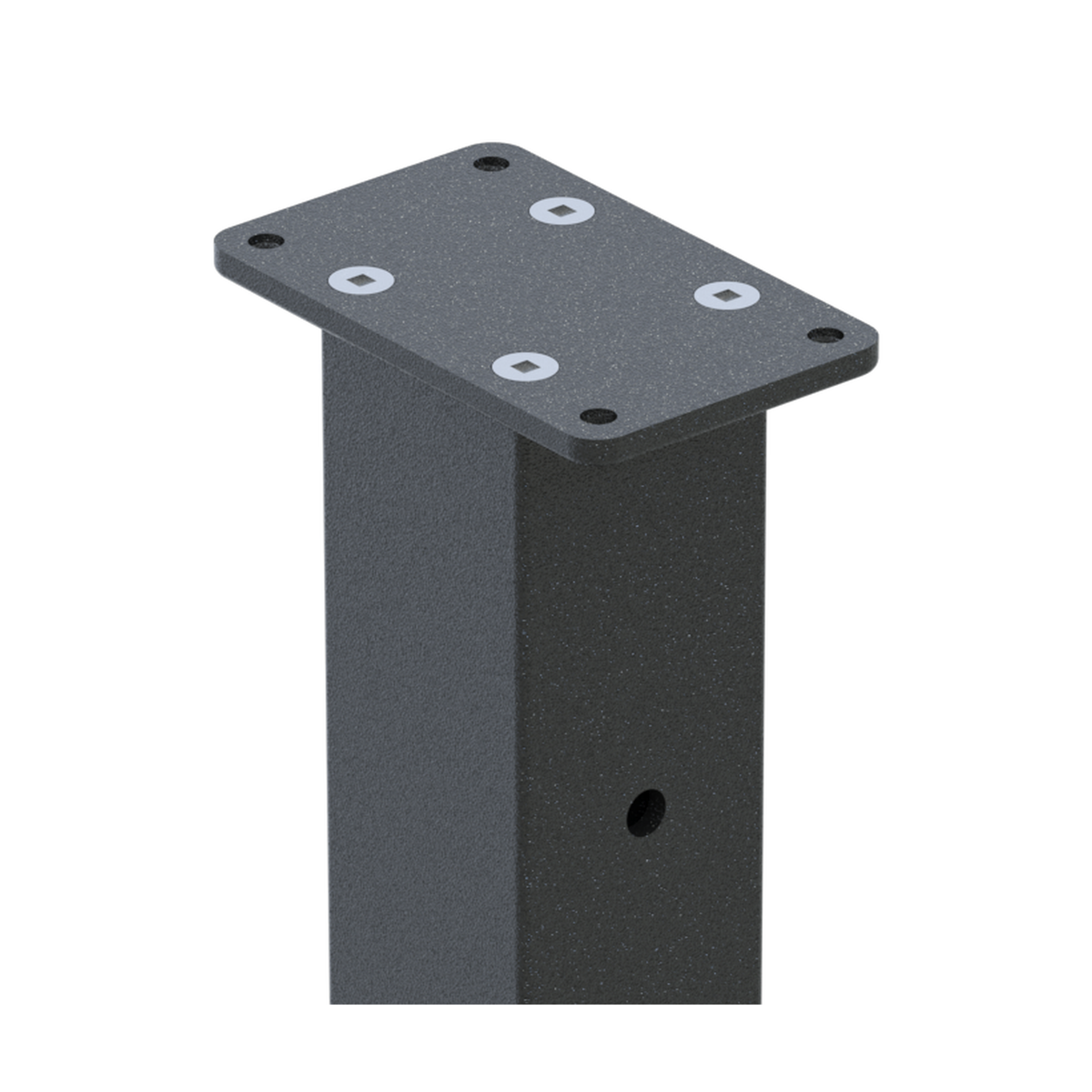 Wire balustrade intermediate post - Protexture Black - top saddle detail