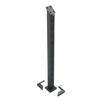 Wire balustrade intermediate angled stair post - Protexture Black - base cover exploded