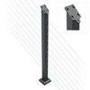 Heavy Duty Wire Balustrade INTERMEDIATE ANGLED Post 960mm High with 10 x drilled Holes (2 sides at 180 degrees) - 6061 T6 Aluminium - Protexture Black