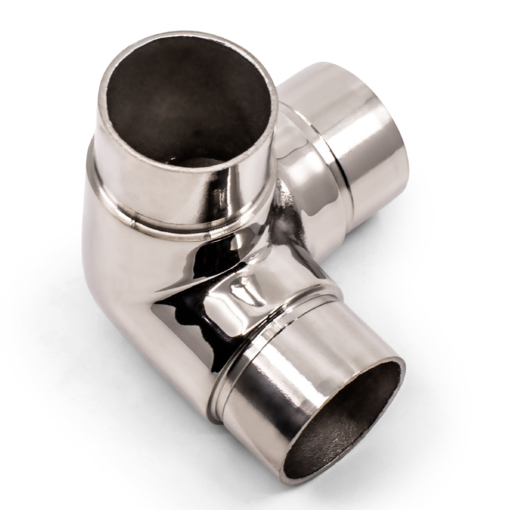 90 Tee Joiner to suit 1.6mm Round Tube 316 Grade Stainless Steel - Mirror Polish - SIZES: 25.4mm, 38.1mm, 50.8mm