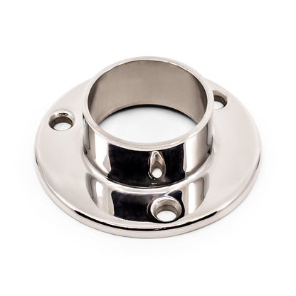 Post Round Base Plate/ Flange 316 Grade Stainless Steel - Mirror Polish - SIZES: 25.4mm, 38.1mm, 50.8mm