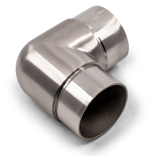 90 Degree Elbow Joiner to suit 2 (50.8mm) x 1.6mm Round Tube 316 Grade Stainless Steel - Satin Finish
