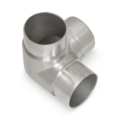 90 Degree Tee Flush Joiner to suit 2 (50.1mm) x 1.6mm Round Tube 316 Grade Stainless Steel - Satin Finish