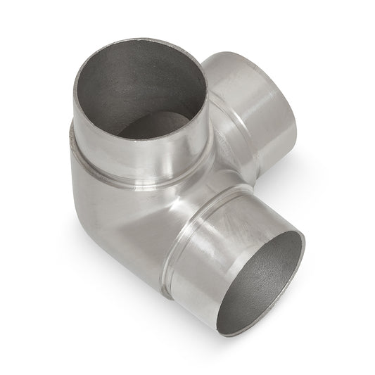 90 Degree Tee Flush Joiner to suit 2 (50.1mm) x 1.6mm Round Tube 316 Grade Stainless Steel - Satin Finish