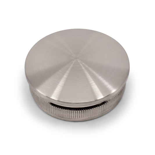 Radiused End Cap Self Grip to Suit 1.6mm Round Tube 316 Grade Stainless Steel - Satin Finish - SIZES: 38.1mm, 50.8mm