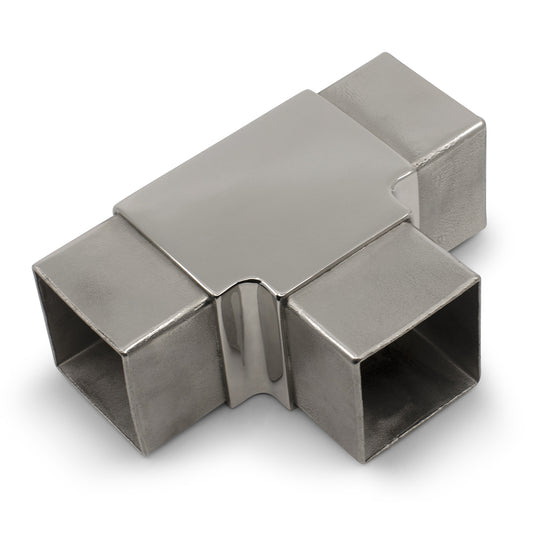 Tee Joiner to suit 2 (50.8mm) x 1.6mm Square Tube 316 Grade Stainless - Mirror Polish