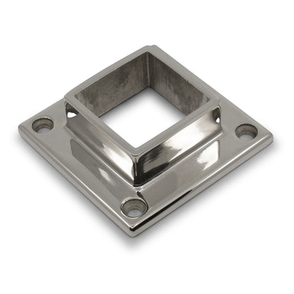 Square Flange 4 Holes to suit 2 (50.8mm) x 1.6mm Square Tube 316 Grade Stainless - Mirror Polish