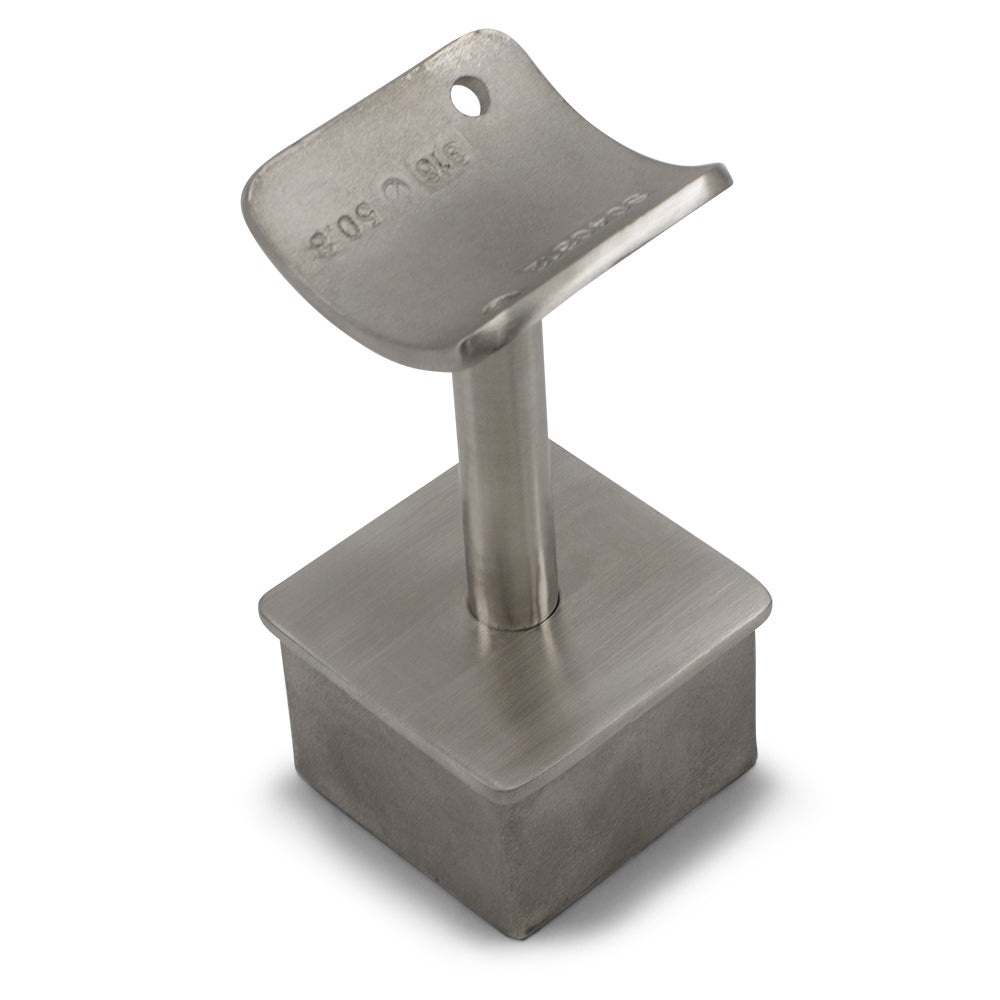 Post Reducer Inline 2 Radius Saddle to suit 2" (50.8mm) x 1.6mm Square Tube 316 Grade Stainless - Mirror Polish