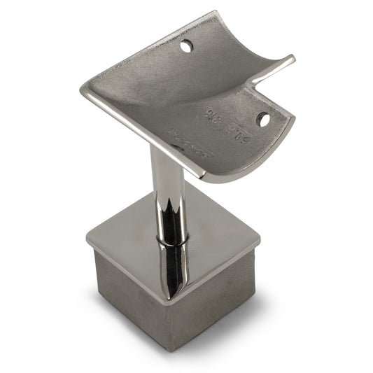 Post Reducer Corner 2 Radius Saddle to suit 2" (50.8mm) x 1.6mm Square Tube 316 Grade Stainless - Mirror Polish