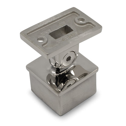 Adjustable Rail Support Flat Top to suit 2 (50.8mm) x 1.6mm Square Tube 316 Grade Stainless - Mirror Polish