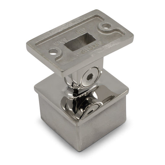 Adjustable Rail Support Flat Top to suit 2 (50.8mm) x 1.6mm Square Tube 316 Grade Stainless - Mirror Polish