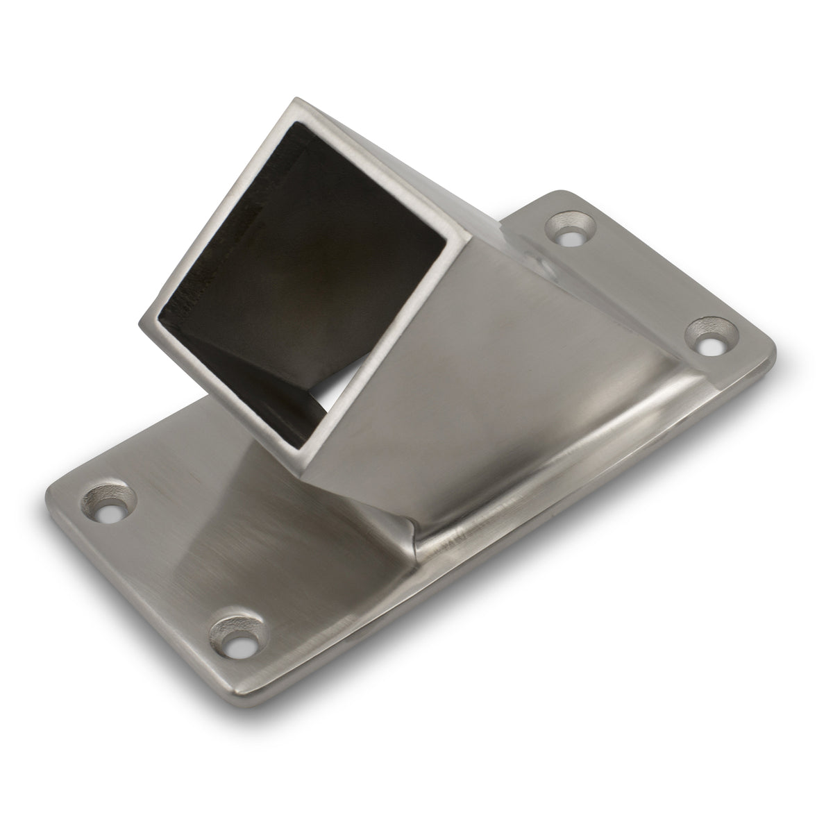 37 Degree Wall Flange to suit 2 (50.8mm) x 1.6mm Square Tube 316 Grade Stainless - Satin Finish