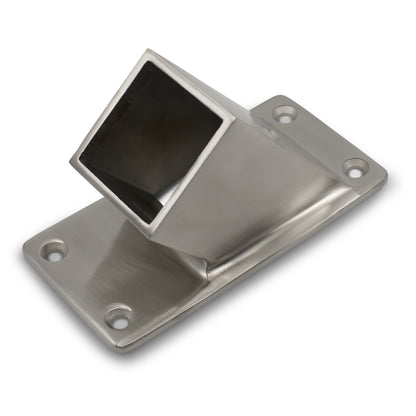 37 Degree Wall Flange to suit 2 (50.8mm) x 1.6mm Square Tube 316 Grade Stainless - Satin Finish