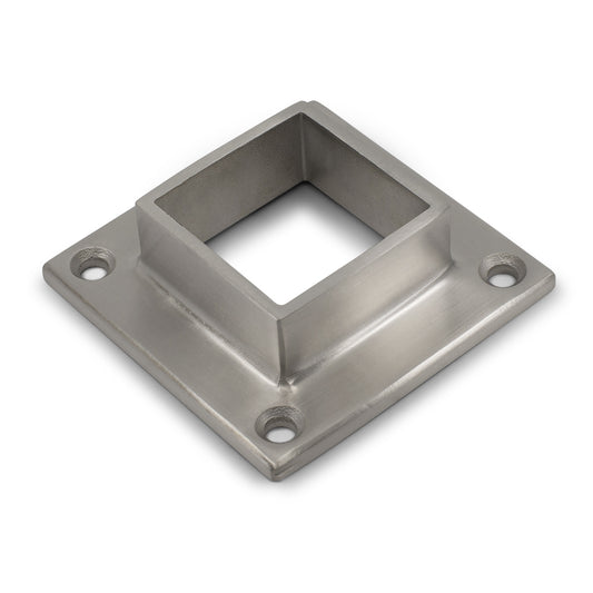 Square Flange 4 Holes to suit 2 (50.8mm) x 1.6mm Square Tube 316 Grade Stainless - Satin Finish