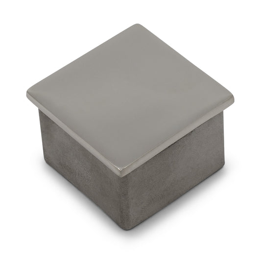 Flat End Cap to suit 2 (50.8mm) x 1.6mm Square Tube 316 Grade Stainless - Satin Finish
