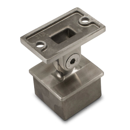 Adjustable Rail Support Flat Top to suit 2 (50.8mm) x 1.6mm Square Tube 316 Grade Stainless - Satin Finish
