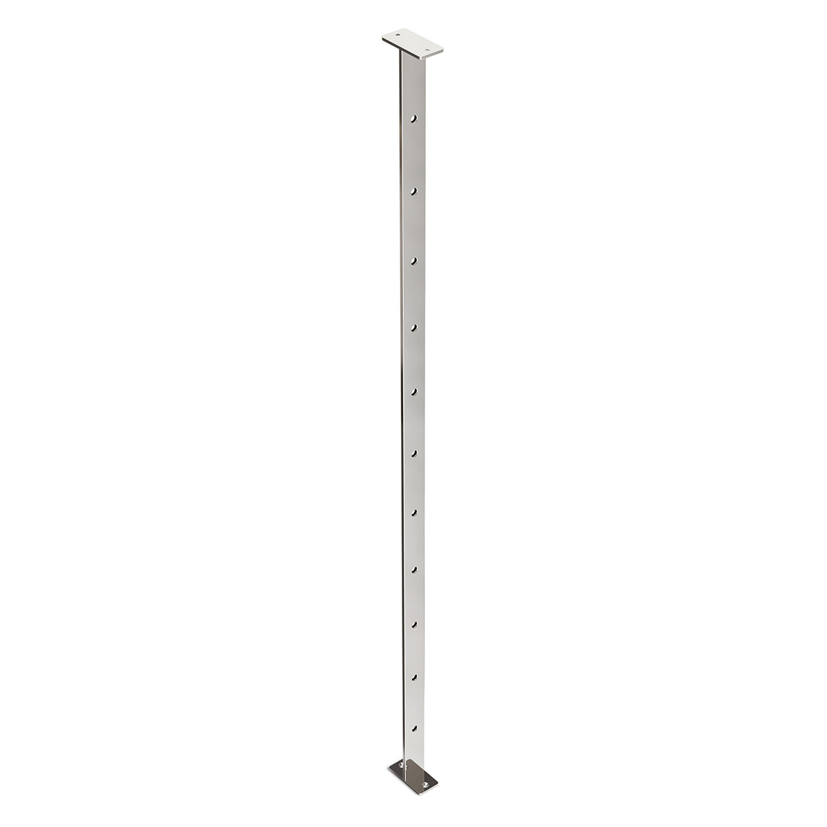 Intermediate Post 30mm x 5mm - 960mm high. Predrilled with 11 x 7.5mm holes at 80mm spacing. 316 Grade Stainless Steel Mirror Polish Finish.