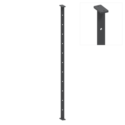 Intermediate Post 30mm x 5mm - 960mm high. Predrilled with 11 x 8mm holes at 80mm spacing - Aluminium - Textured Black