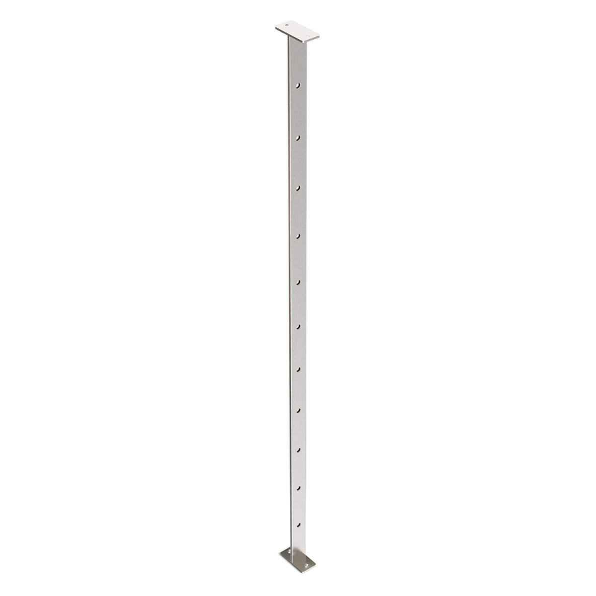 Intermediate Post 30mm x 5mm - 960mm high. Predrilled with 11 x 7.5mm holes at 80mm spacing. 316 Grade Stainless Steel Satin Finish.