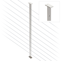 Intermediate Post 30mm x 5mm - 960mm high. Predrilled with 11 x 7.5mm holes at 80mm spacing. 316 Grade Stainless Steel Satin Finish.