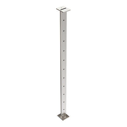 Intermediate Post 50mm x 10mm - 960mm high. Predrilled with 11 x 8mm holes at 80mm spacing - Satin Finish