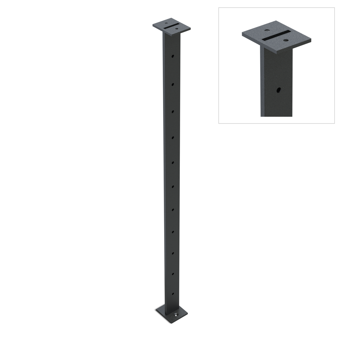 Intermediate post 50x10 - Dulux Protexture Black - full view