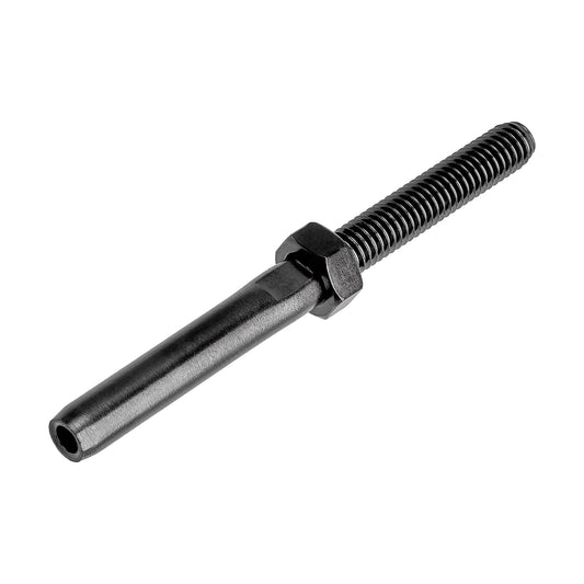 BlackEtch Swage Stud M6 x 35mm Right Hand Thread to Suit 3.2mm Wire Rope - 316 Grade Stainless Steel