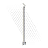 Round Stair Intermediate Post with Straight Adjustable Saddle - Round Handrail - 960mm High - 50.8 x 1.6mm Tube - Up to 11 x 9.5mm Holes in 2 Sides - Heavy Duty Base Plate and Cover - 316 Grade Stainless Steel Satin finish