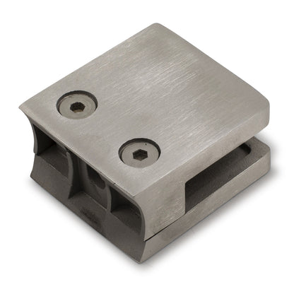 Glass Clamp Large Square/Radius 2" Type to suit  8, 10, 12mm Glass - 316 Grade Stainless Steel - Satin Finish