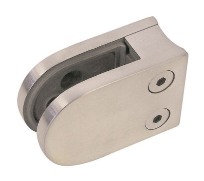 Glass Clamp Medium D/Radius 2" Type to suit 6, 8, & 10mm Glass 316 Grade Stainless Steel - Satin Finish