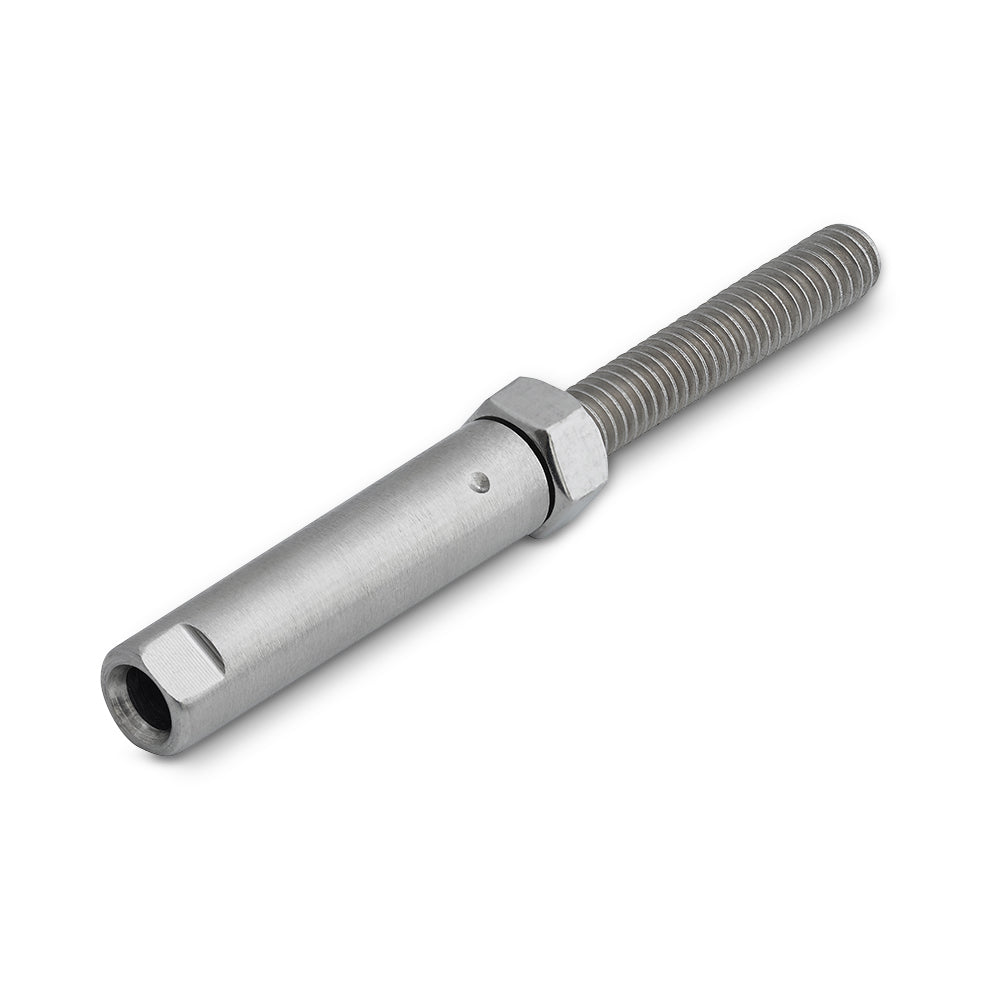 DIY SWAGELESS Stud M6 x 35mm Left Hand Thread to Suit 3.2mm Wire Rope - 316 Grade Stainless Steel