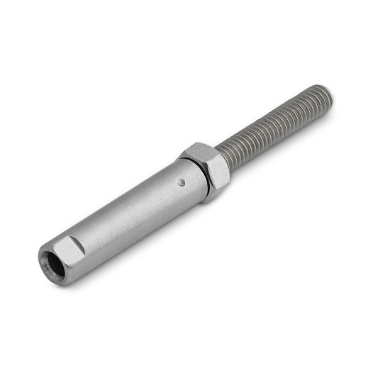 DIY SWAGELESS Stud M6 x 35mm Left Hand Thread to Suit 3.2mm Wire Rope - 316 Grade Stainless Steel