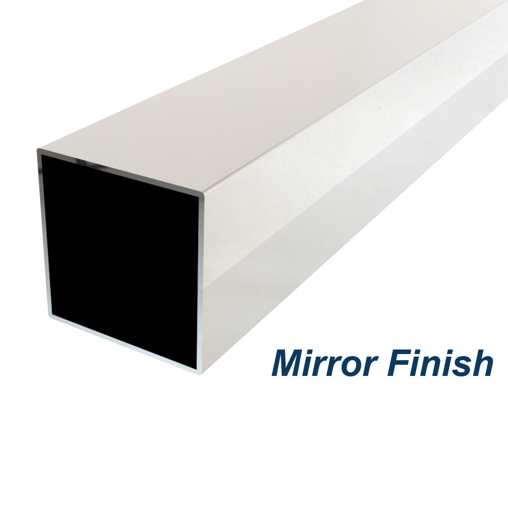 Square Tube 2 inch (50.8mm) x 1.6mm Wall Thickness 316 Grade Stainless Steel - Mirror Polish