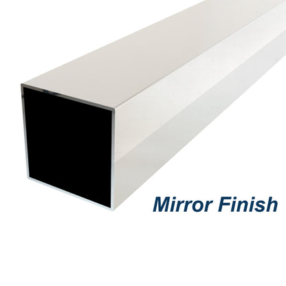 Square Tube 2 inch (50.8mm) x 1.6mm Wall Thickness 316 Grade Stainless Steel - Mirror Polish