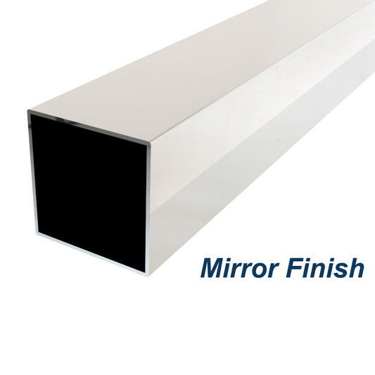 Square Tube 2 inch (50.8mm) x 1.6mm Wall Thickness 316 Grade Stainless Steel - Mirror Polish