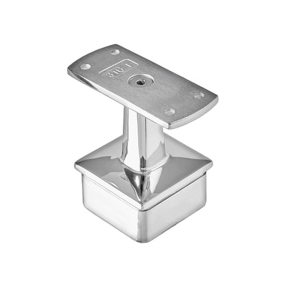 Square Post Top - Intermediate - Flat Handrail - Suits 50.8mm x 1.6mm Tube - 316 Grade Stainless Steel Mirror Polish