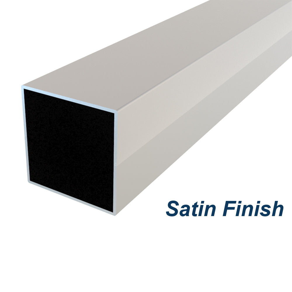 Square Tube 2 inch (50.8mm) x 1.6mm Wall Thickness 316 Grade Stainless Steel - Satin Finish