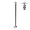 Round Corner Post with Corner Fixed Saddle - Flat Handrail - 960mm High - 50.8 x 3mm Tube - 22 x 9mm Holes in 2 Sides - Heavy Duty Base Plate and Cover - 316 Grade Stainless Steel Satin finish