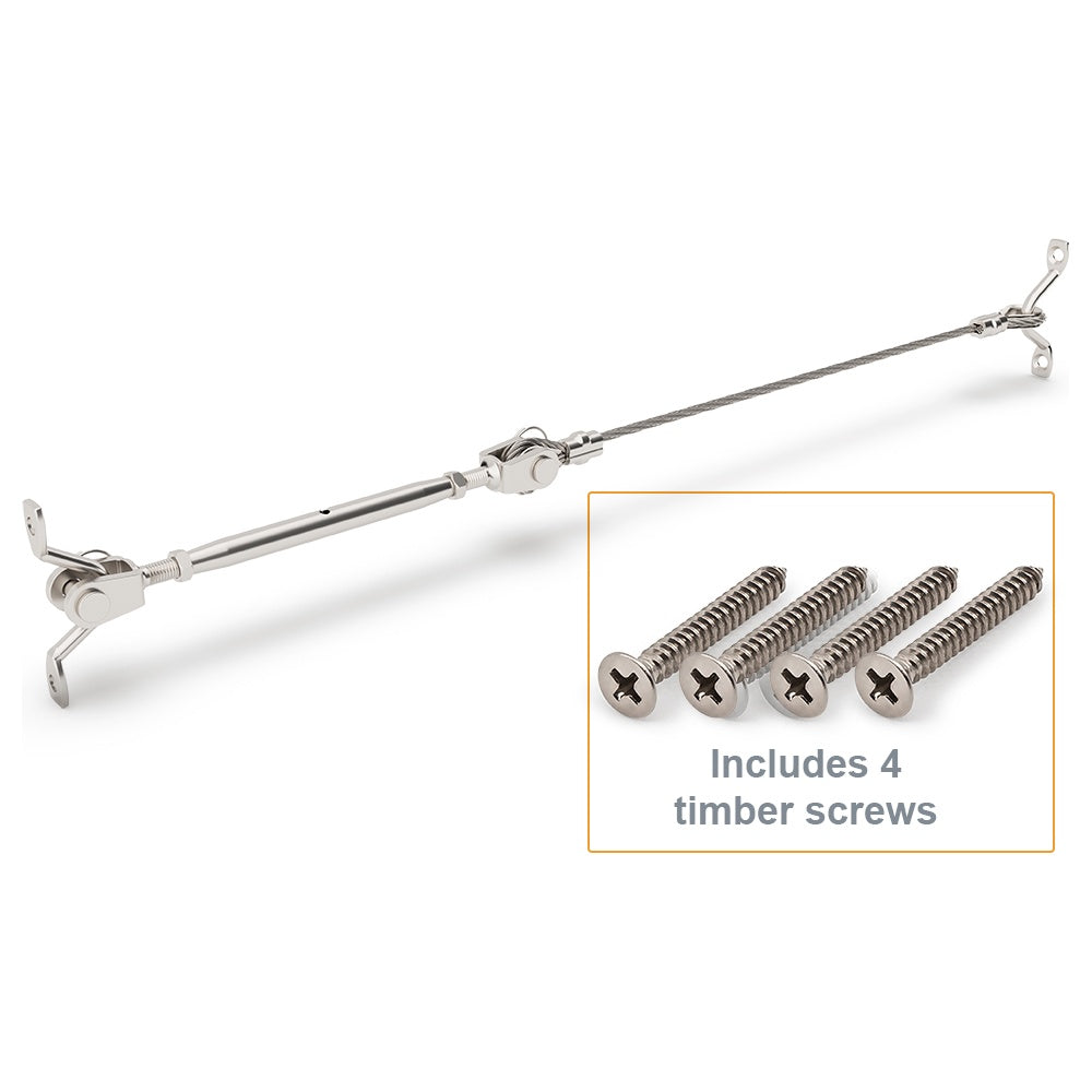 Bright Finish DIY Swaged Wire Balustrade (Supplied as components only) - DIY Rigging Screw System - Suits Timber Posts