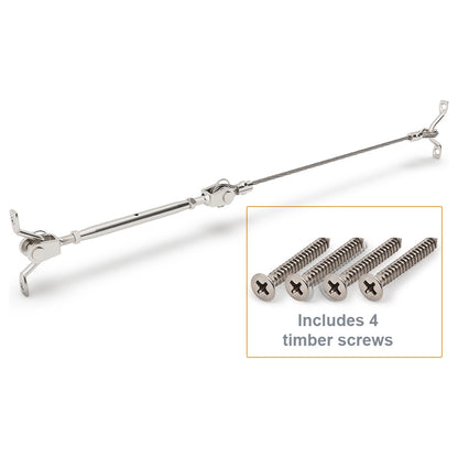 Bright Finish DIY Swaged Wire Balustrade (Supplied as components only) - DIY Rigging Screw System - Suits Timber Posts
