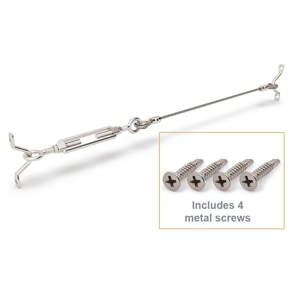 Bright Finish DIY Swaged Wire Balustrade (Supplied as components only) - DIY Turnbuckle System - Suits Metal Posts