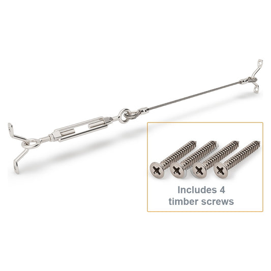 Bright Finish DIY Swaged Wire Balustrade (Supplied as components only) - DIY Turnbuckle System - Suits Timber Posts