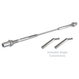 Bright Finish Factory Swaged Wire Balustrade - Metal Insert Stair System (Includes Angle Connectors) - Suits Metal Posts