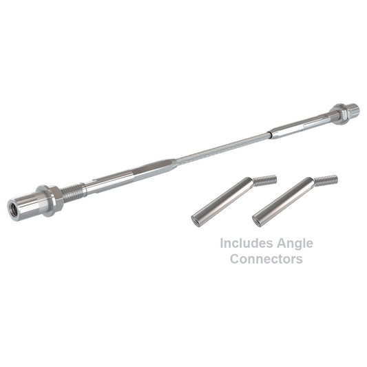 Bright Finish Factory Swaged Wire Balustrade - Metal Insert Stair System (Includes Angle Connectors) - Suits Metal Posts