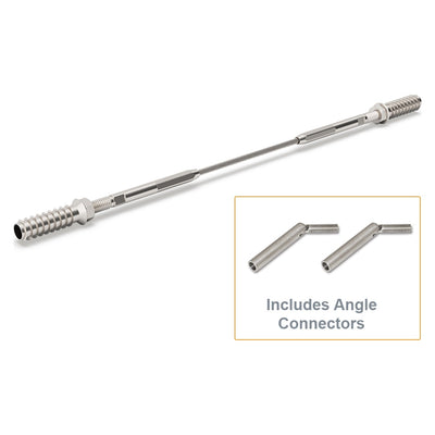 Bright Finish Factory Swaged Wire Balustrade - Timber Insert STAIR System (Includes Angle Connectors) - Suits Timber Posts