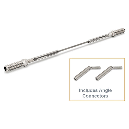 Bright Finish Factory Swaged Wire Balustrade - Timber Insert STAIR System (Includes Angle Connectors) - Suits Timber Posts