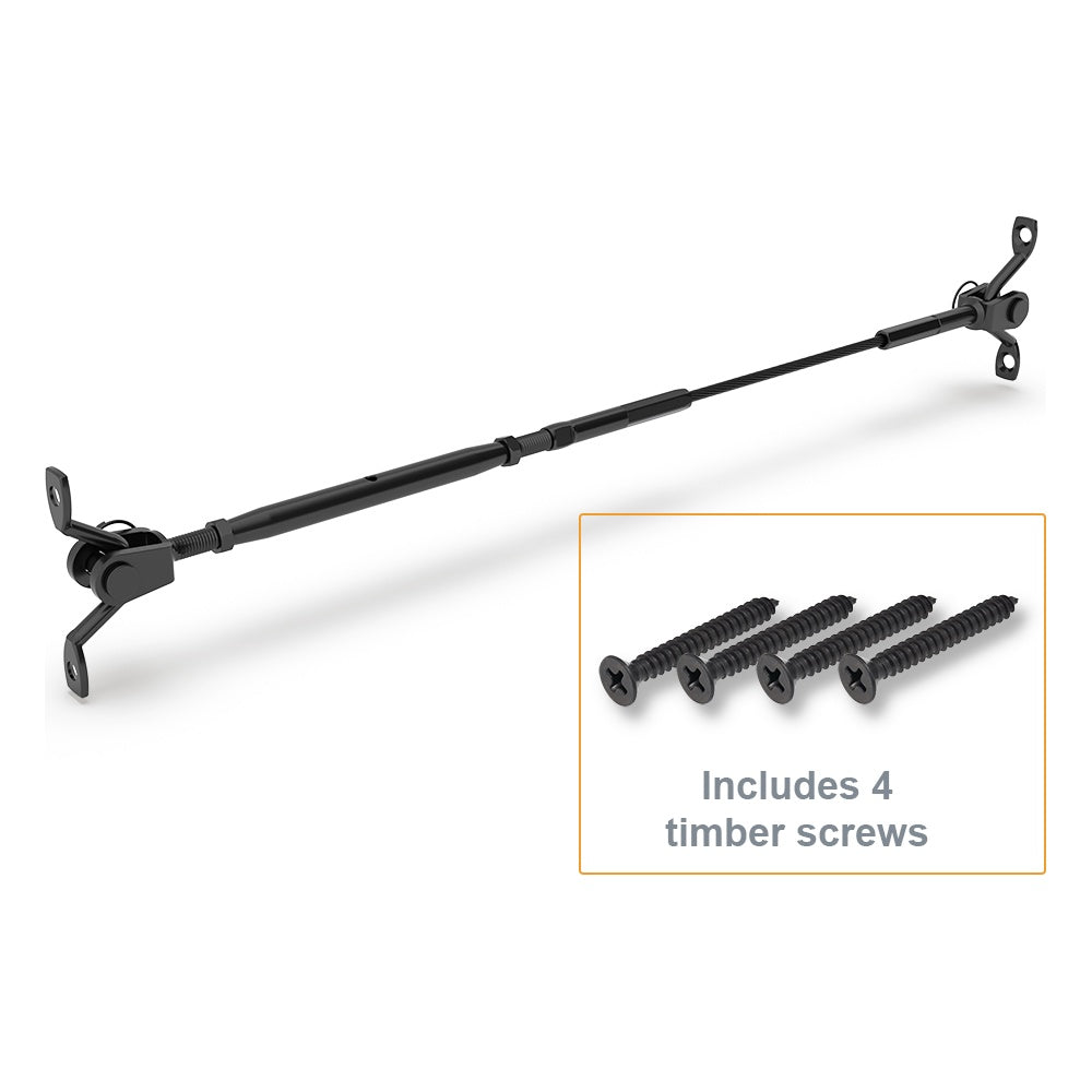 BlackEtch Factory Swaged Wire Balustrade - Rig Fork System with Saddles - Suits Timber Posts