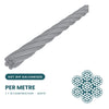 7 x 19 IWRC Wire Rope G2070 - SIZES: 3.2mm - 12mm 1000m Roll / Per Meter